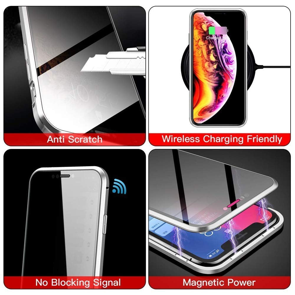 Titanium Dual Magnetic Privacy Glass Case With 360° Drop Protection