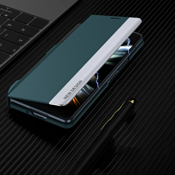 Luxury Electroplated Leather Magnetic Phone Case for Z Fold 5