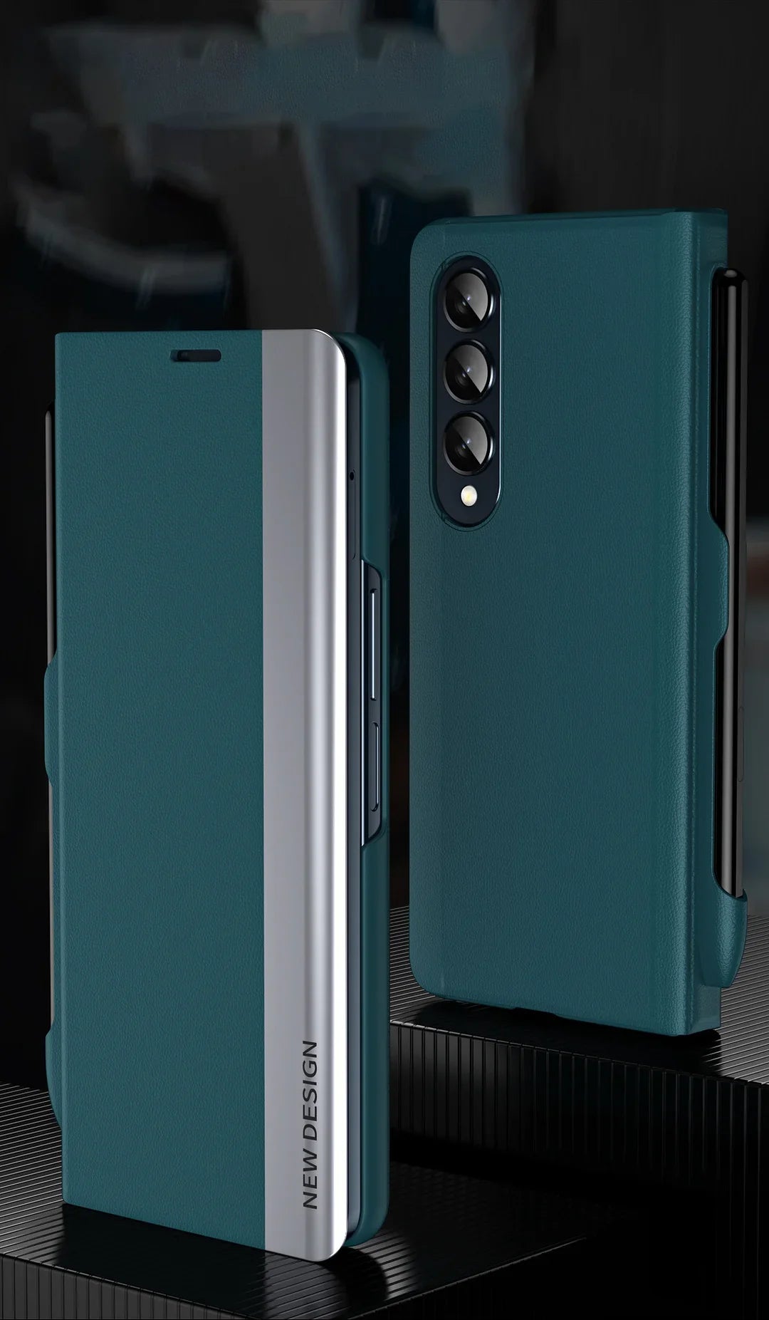 Luxury Electroplated Leather Magnetic Phone Case for Z Fold 5