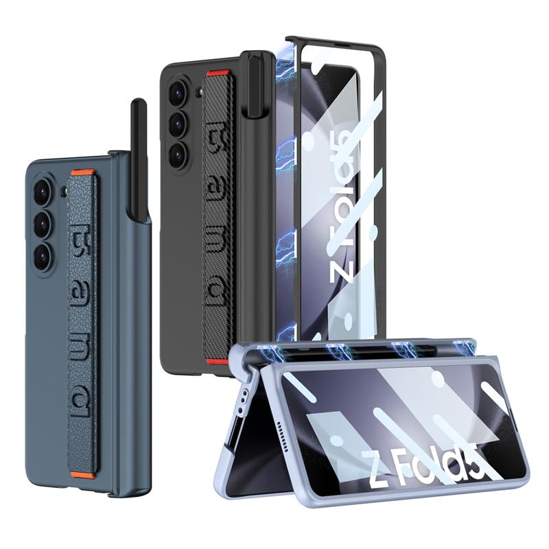 Magnetic Hinge Wristband S Pen Slot Case For Samsung Galaxy Z Fold 5
